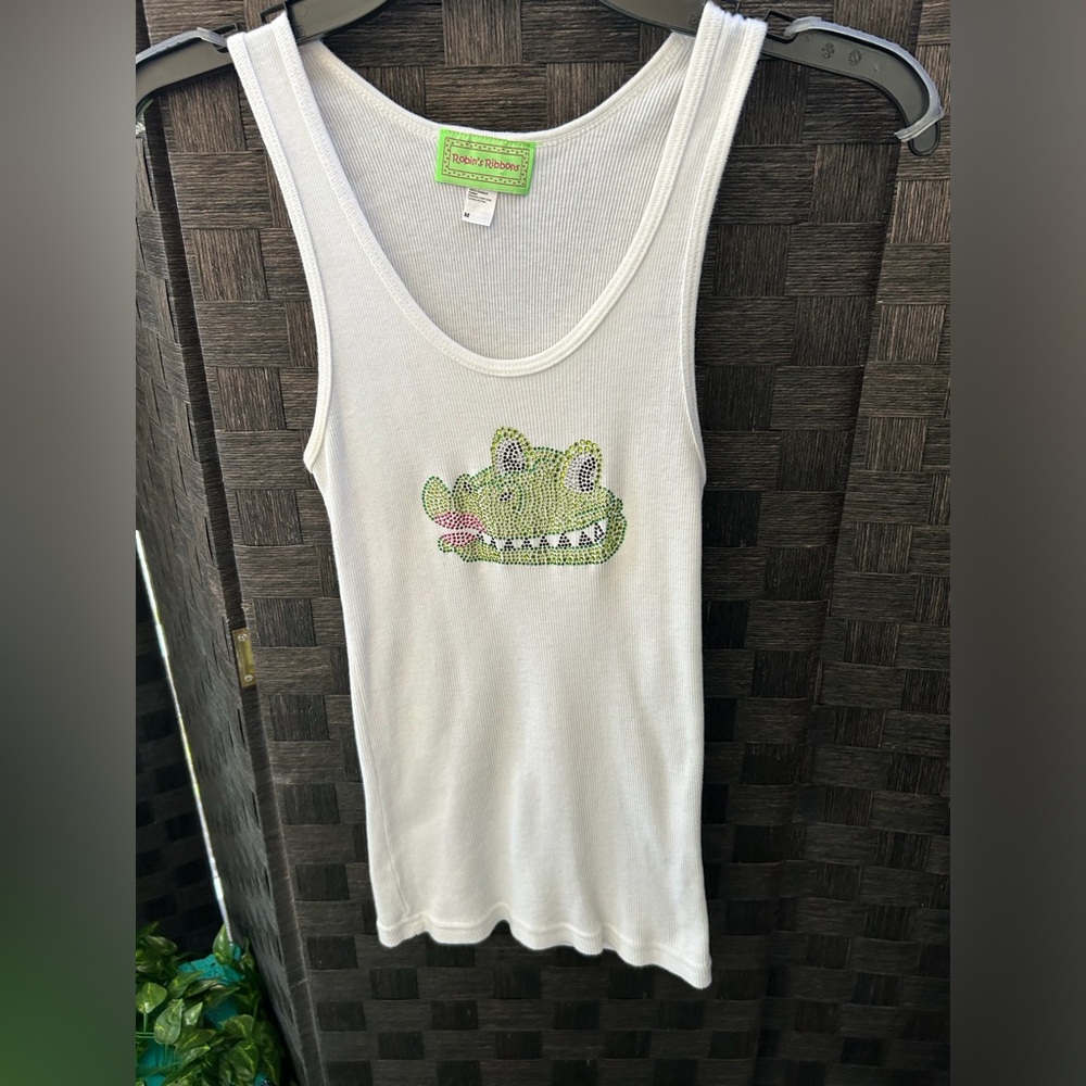 Womens Go Gators rhinestone tank white M